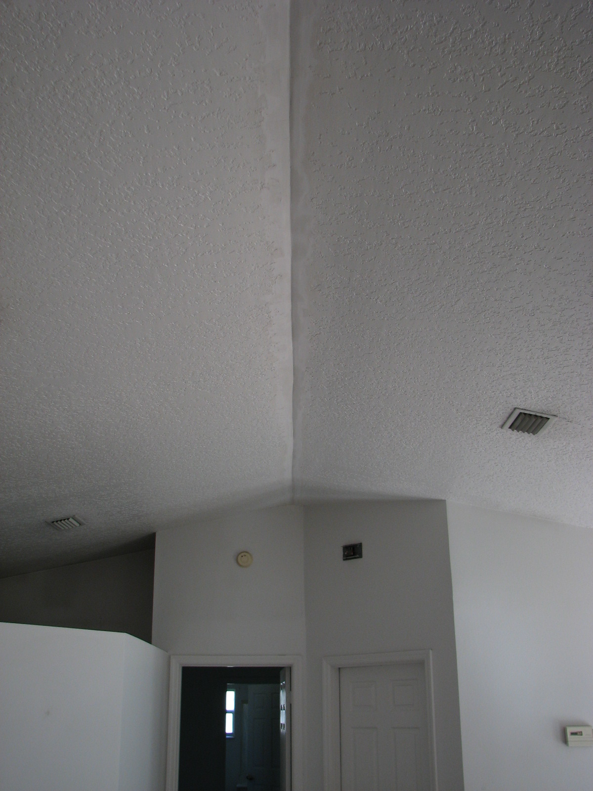 Vaulted Ceiling Repair Knockdown Texture Matching By Peck Drywall