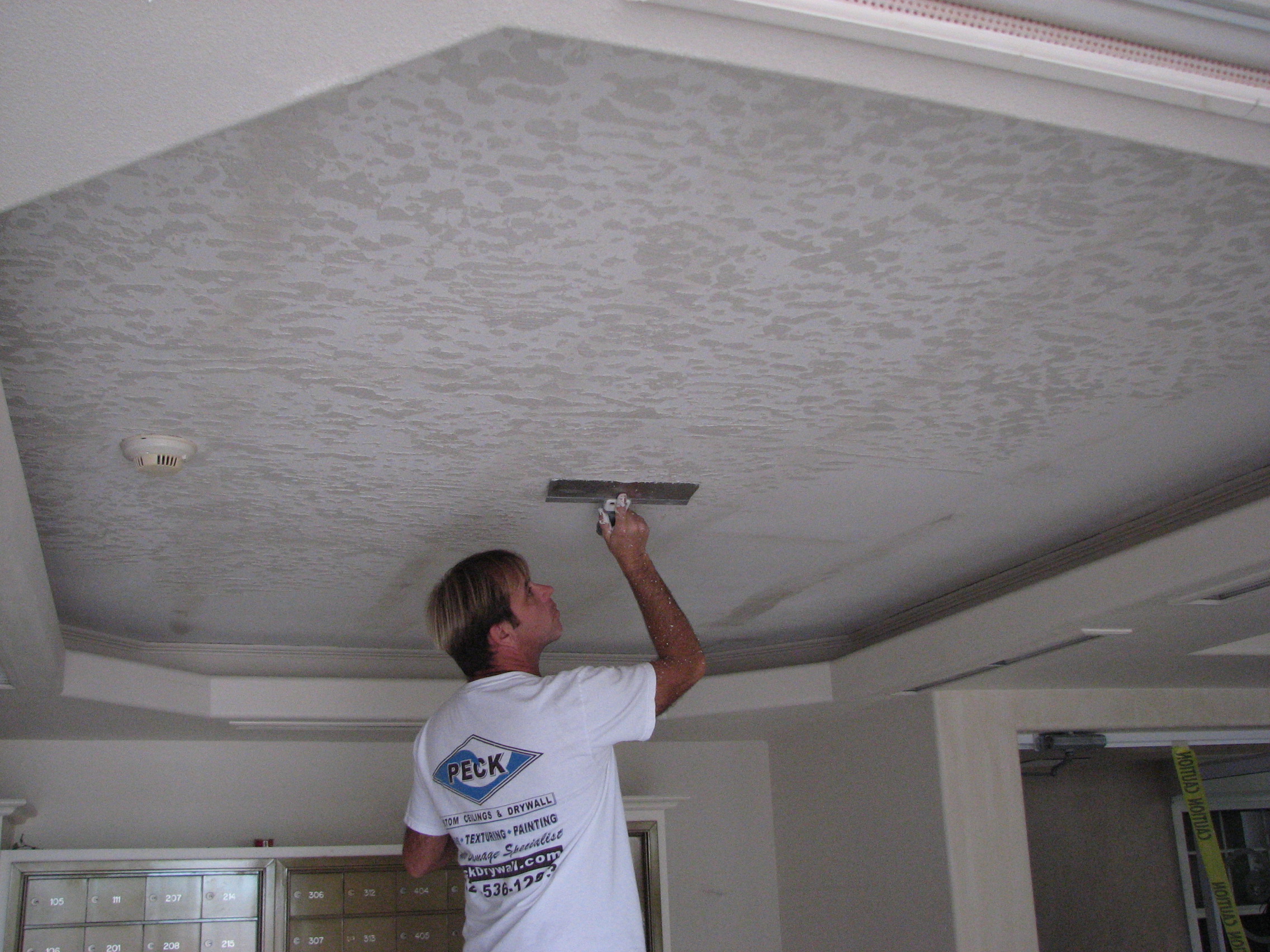 Texturing a Cocoa Beach condominium ceiling
