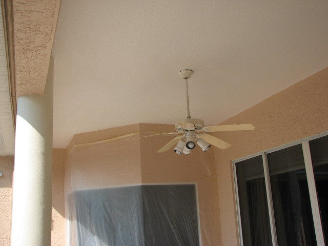 Ceiling and knockdown repairs primed and painted