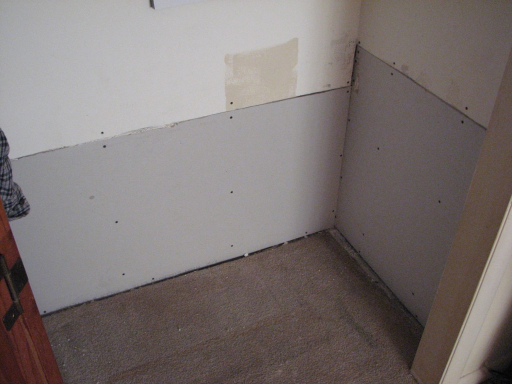 Remove and replace closet drywall