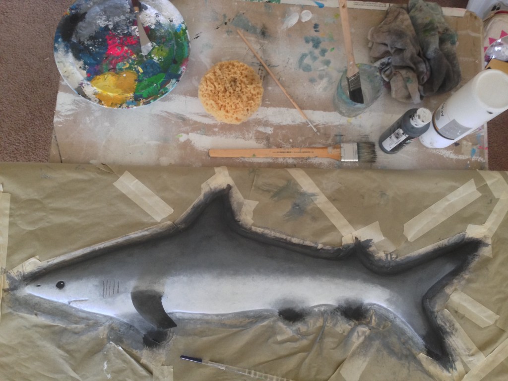 Shark hand painted