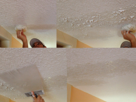 How to use a sponge to match knockdown texture on a ceiling