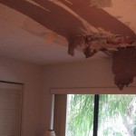 Cape Canaveral, FL | Water Damaged Popcorn Ceiling From Tropical Storm Debby