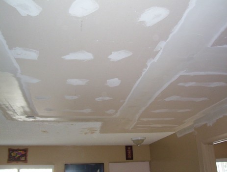 Storm Damaged Drywall Ceiling Repair